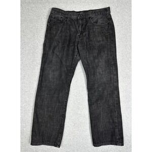 Express Jean Mens 33x30 (27) Black Blake Loose Fit Boot Cut Charcoal Denim Pants
